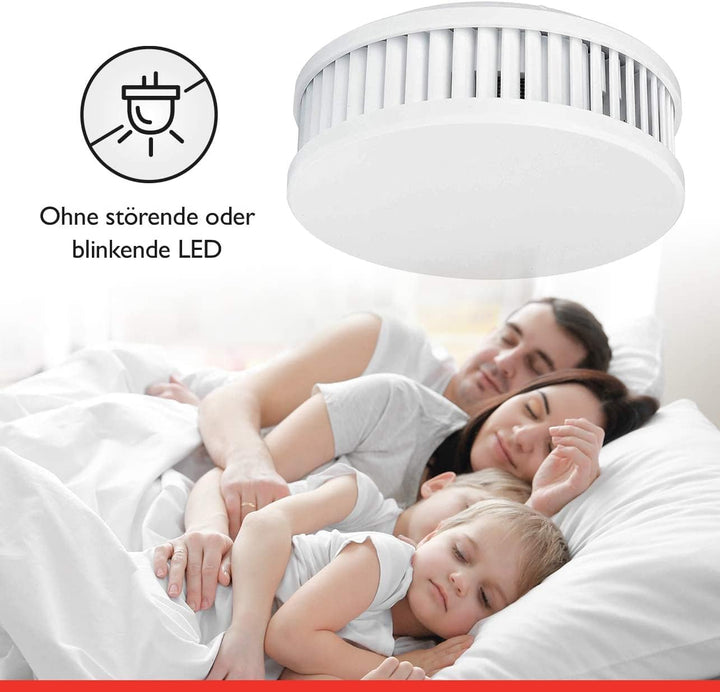 Pyrexx PX-1 Rauchwarnmelder - 6 Stück - 10 Jahre Batterie mit Magnet-Halterung ohne Bohren und LED-B