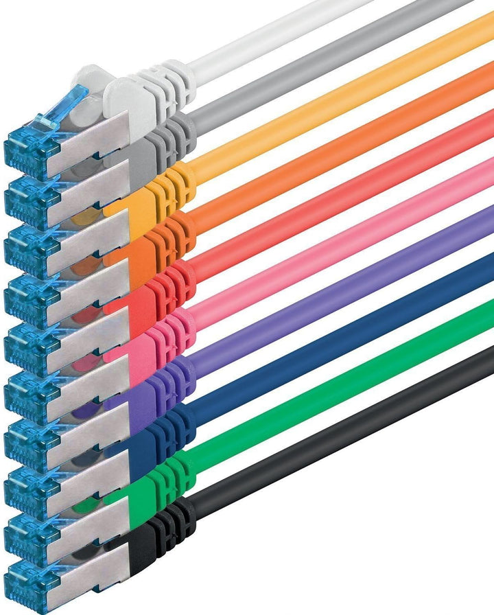 1aTTack.de 10m - CAT6a - Netzwerkkabel 10 - Farben CAT 6 A Patchkabel 10000 Mbit s SFTP PIMF 500 MHz