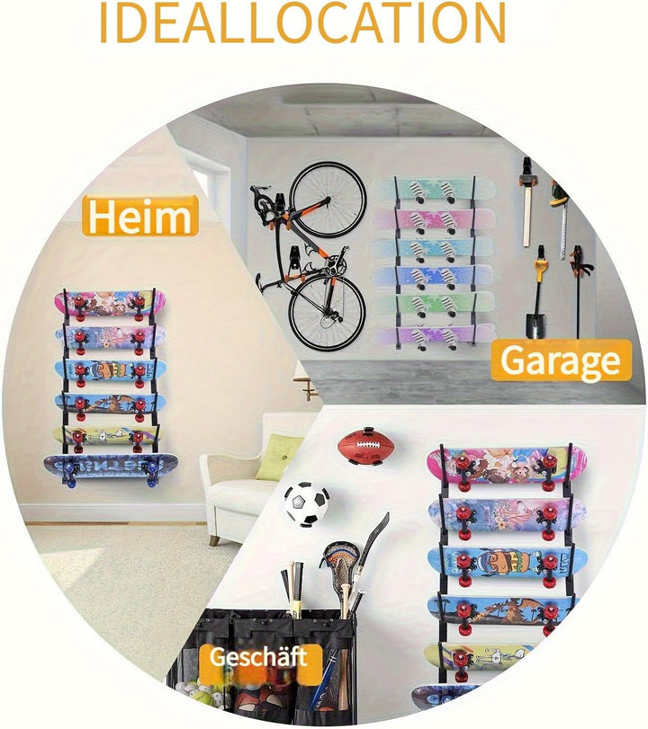 Skateboard-Wandhalterung, Skateboard-Wandhalterung, Snowboard-Wandhalterung, Skihalterung, sechs Eta