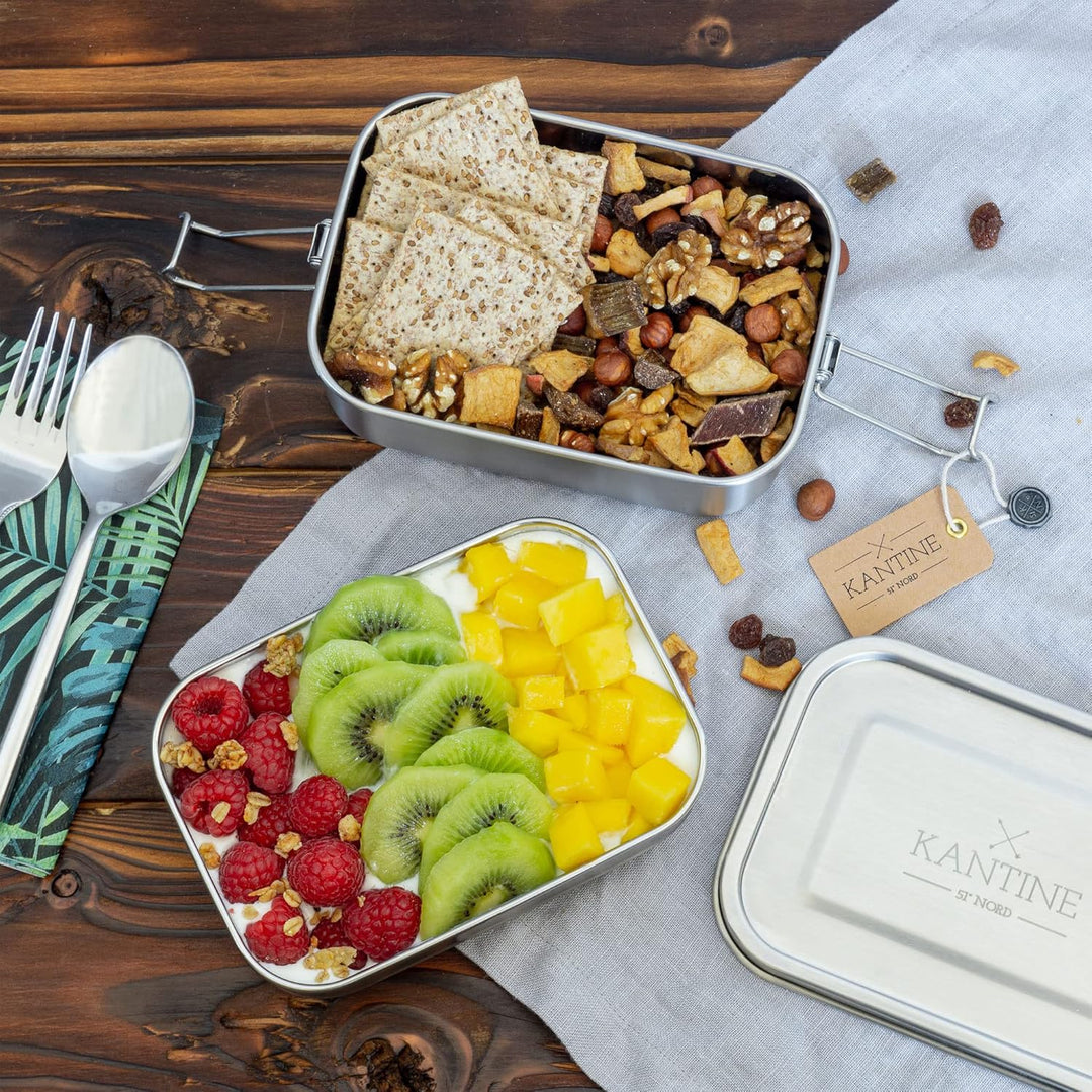 Kantine 51° Nord Lunchbox aus Edelstahl, Auslaufsichere Brotdose, Bento Box für Erwachsene & Kinder,