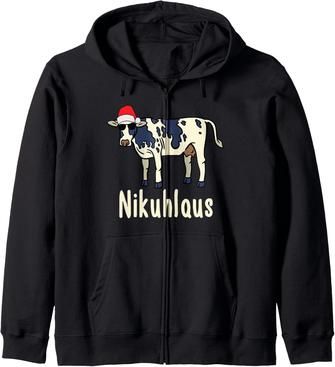 Lustiges Nikuhlaus Weihnachten Nikolaus Kuh Wortspiel Kapuzenjacke