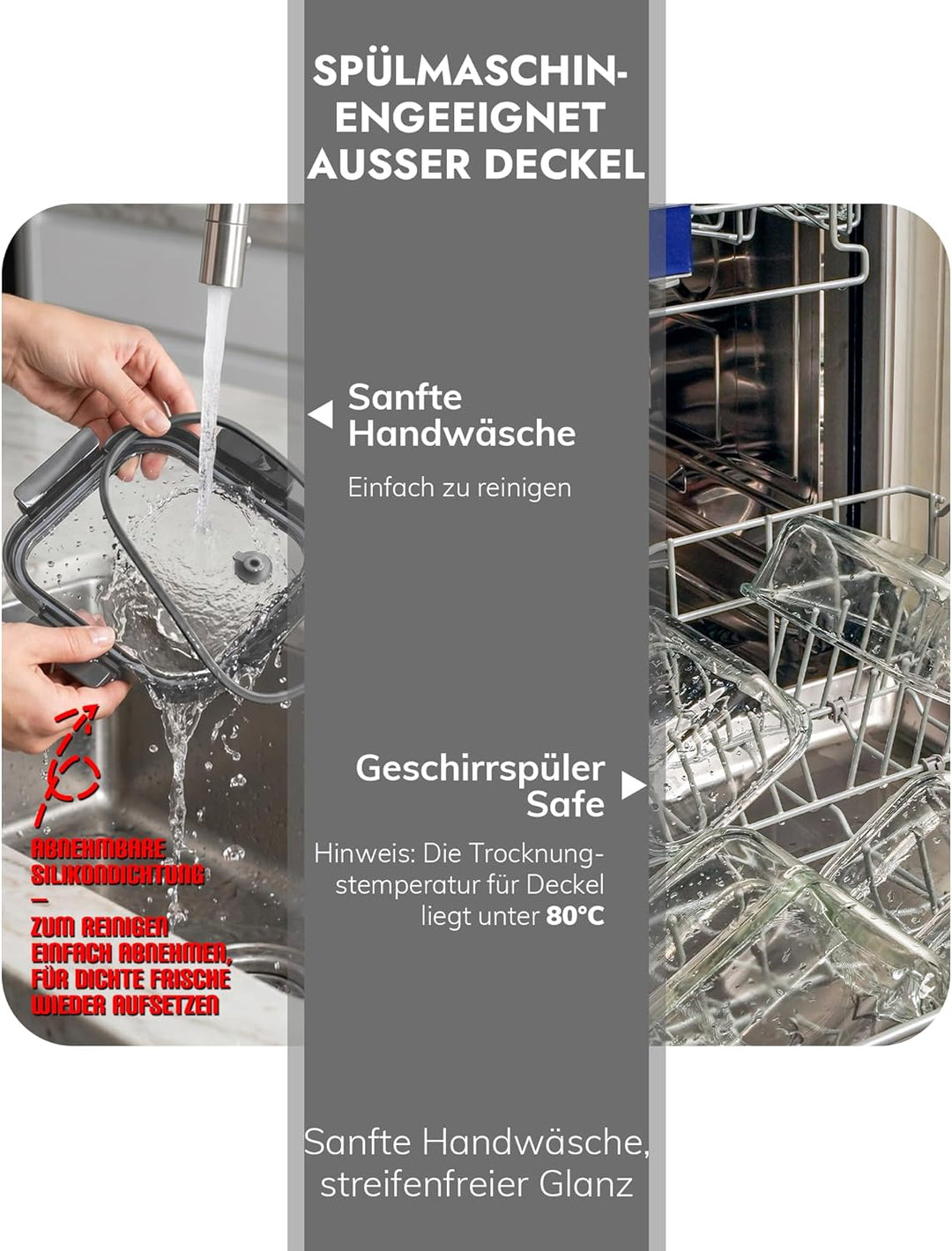 Glasbehälter mit Deckel, 10Stück – Luftdichte Frischhaltedosen für Meal Prep, Vorratsdosen für Küche