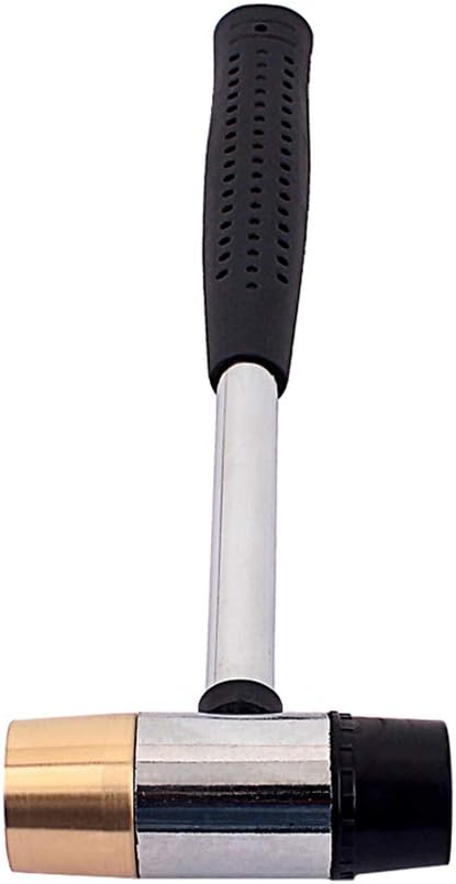 Alnicov Fret Hammer Gitarrenbauer Hammer 26mm Durchmesser Kopf Schwarz Kunststoff- und Messingkopf f