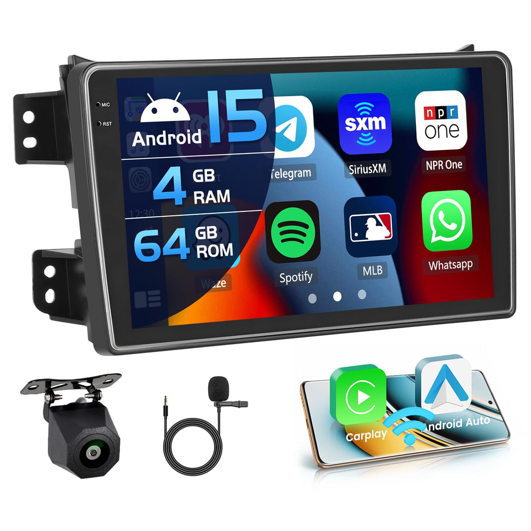 4+64G Autoradio für Suzuki Splash Ritz/Opel Agila 2004-2014 Android 15 mit 9'' In-Cell Bildschirm Un