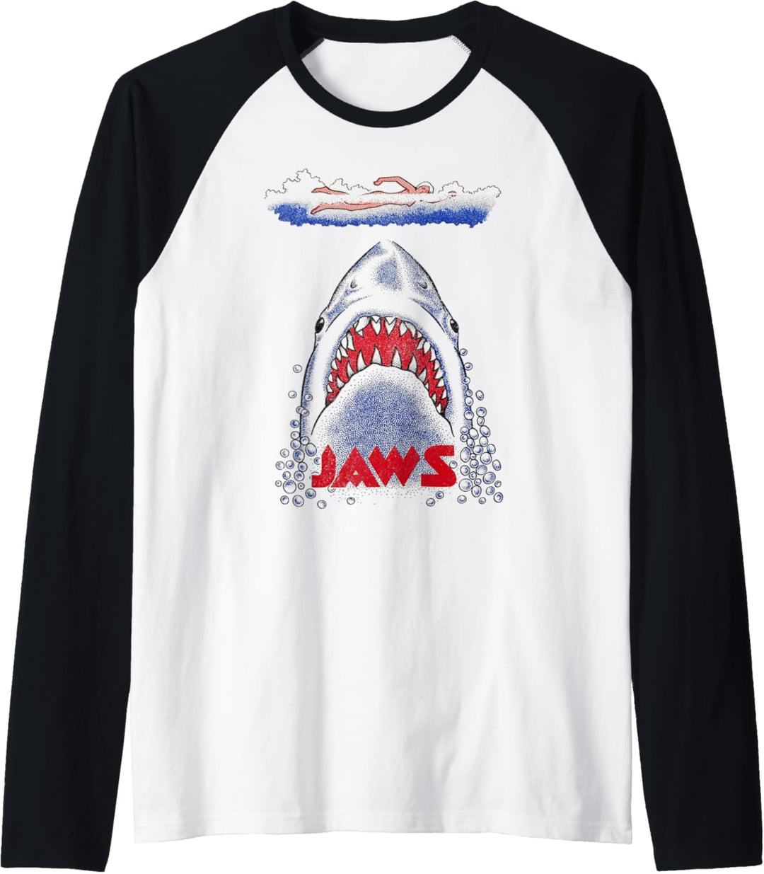 Jaws Retro Swimmer Poster Raglan