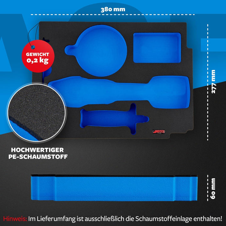 APTEX Schaumeinlage passend für Makita Akku-Winkelschleifer DGA 411-414, 461-464, 511-514 MakPac Gr.