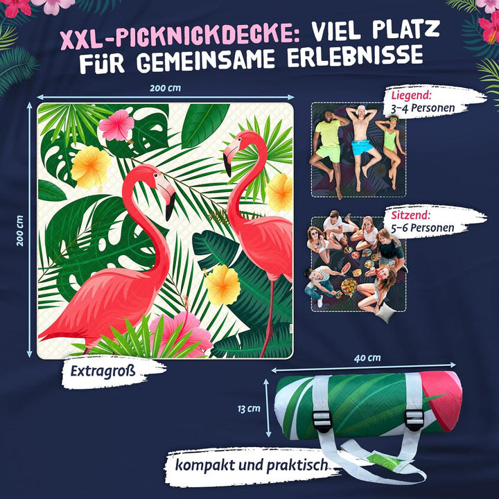 Bobby Beach Picknickdecke wasserabweisend | Stranddecke sandfrei Strandmatte gepolstert | Strandtuch