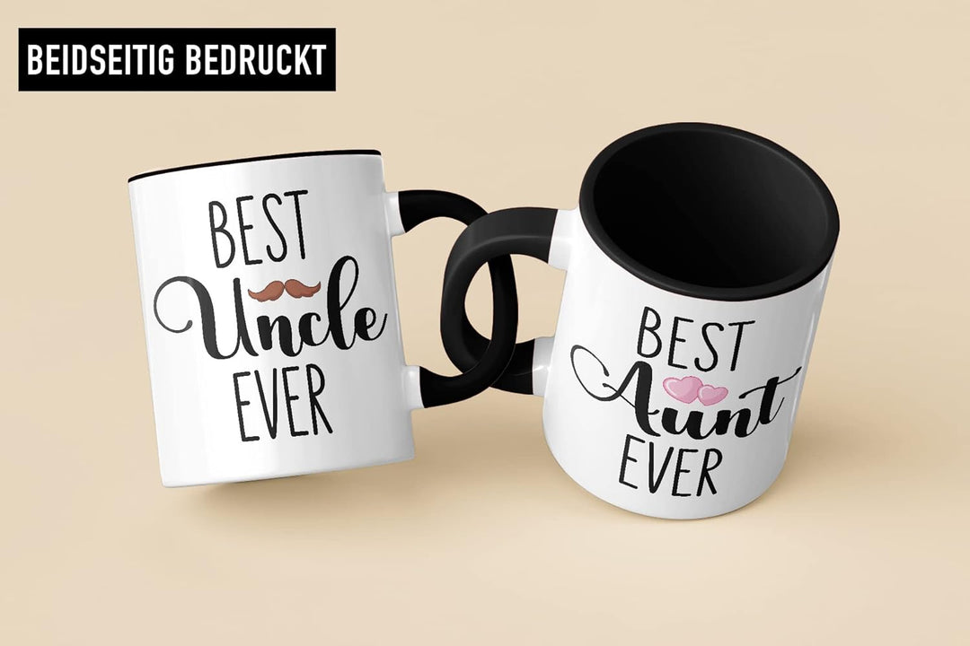 Trendation - Bester Onkel und Beste Tante Geschenk Set Tassen Geschenkidee für Tante und Onkel Gebur