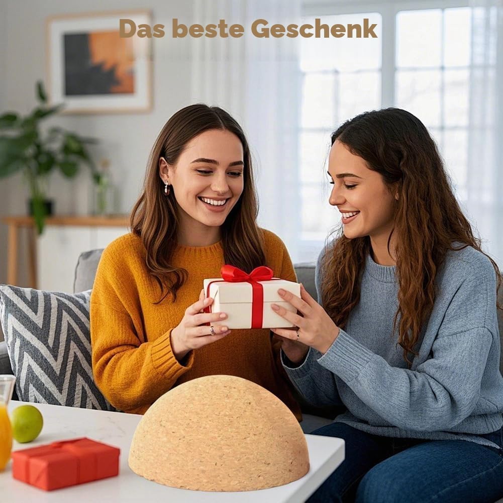 Balance Board Halbkugel aus massivem Kork, Gleichgewichts Trainer für Fitness, Yoga, 15 cm Durchmess
