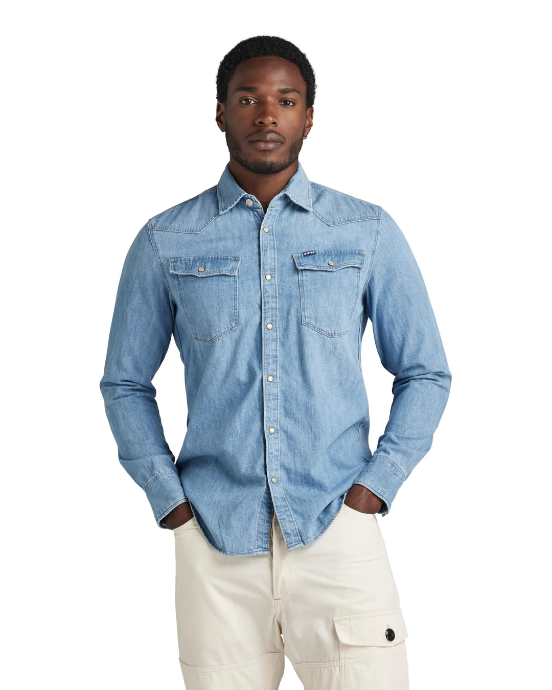 G-Star Herren Marine Slim Long Sleeve Shirt XXS Blau (Medium Aged D12697-d013-071), XXS Blau (Medium