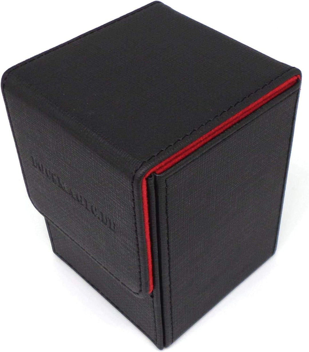 docsmagic.de Premium Magnetic Tray Long Box Black/Red Medium + 3 Flip Boxes - Schwarz/Rot Medium + 3