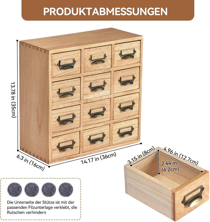 KIRIGEN Holz Schublade Organizer Desktop Storage Cabinet Box Schubladen für Home Office Desk Organis
