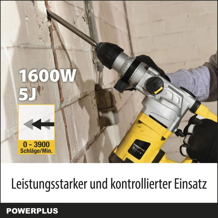 Powerplus Kombibohrmaschine POWX1175 Kombibohrer zum Bohren, Meisseln und Hämmern – Kombibohrer für