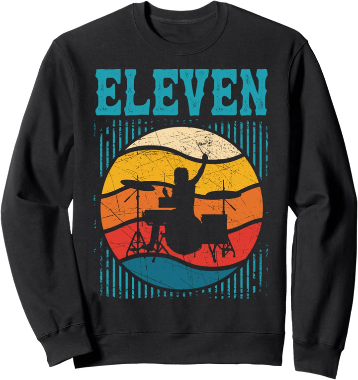 11 Jahre altes Shirt 11. Geburtstag Junge Schlagzeuger Trommeln Sweatshirt