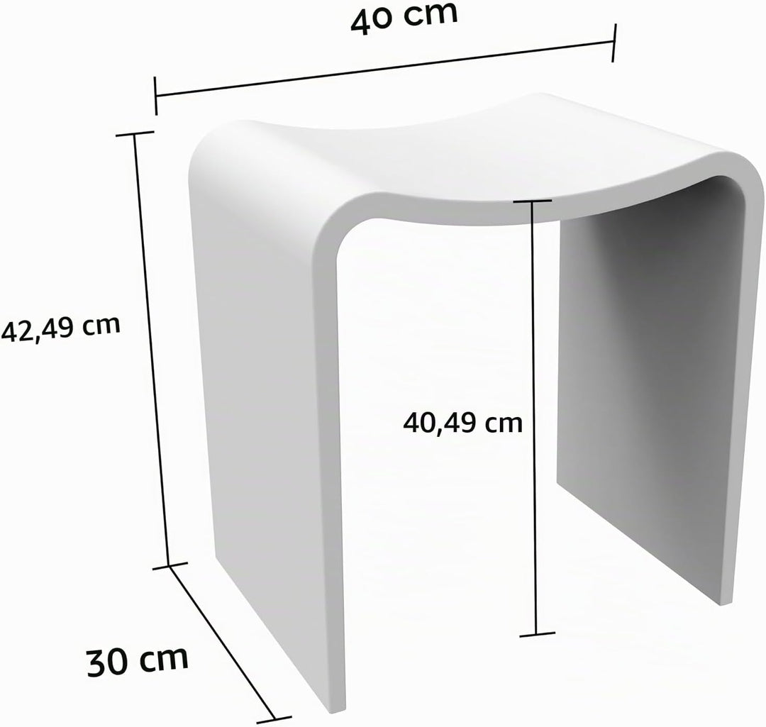 Duschhocker Modern Duschstuhl für Senioren 150 kg, Rutschfester Badhocker luxuriöser Kunststein Bade