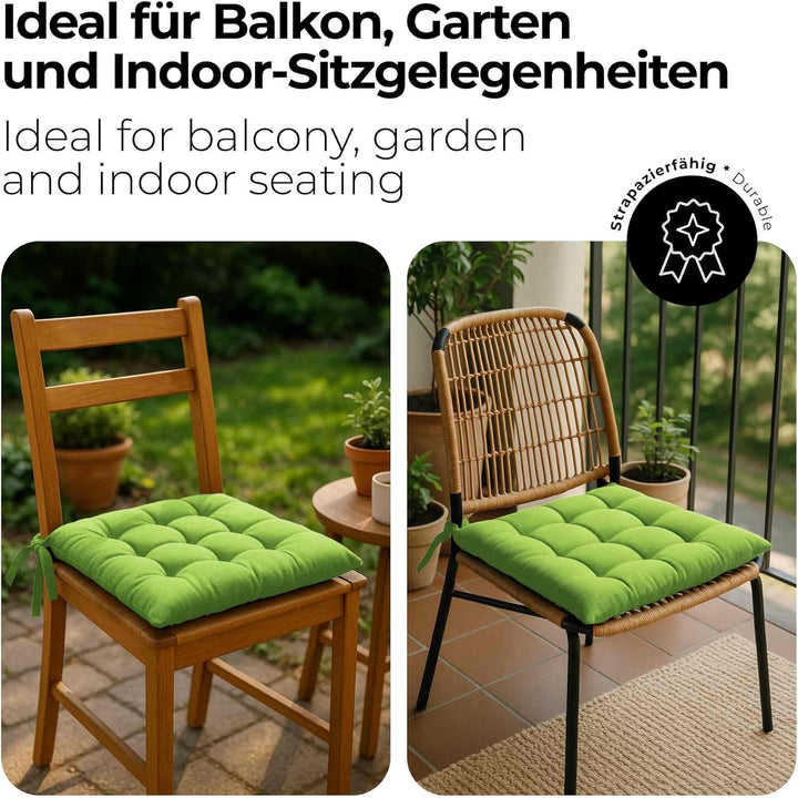etérea Sitzkissen 40x40 cm für Innenbereich Balkonmöbel Gartenmöbel - Stuhlkissen Outdoor Set mit Bä