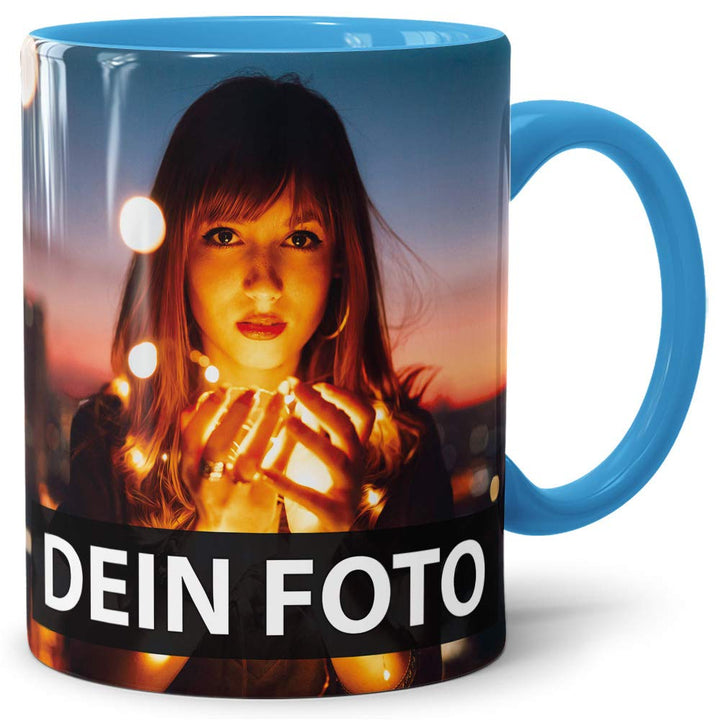 Foto-Tasse zum selbst gestalten mit Foto und Text/mit individuellen Druck in Profiqualität/Personali