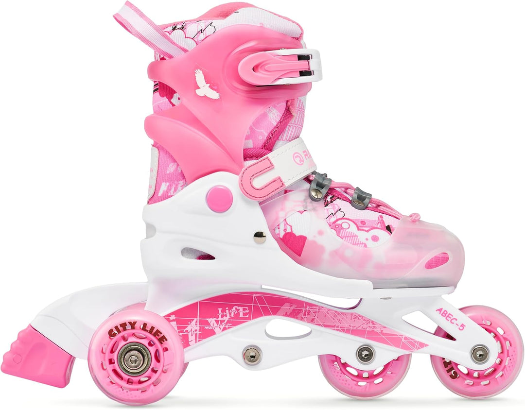 Raven 3in1 Verstellbare Kinder Inline Skates Princess - Inliner Triskates - Rollschuhe Kugellager Ab