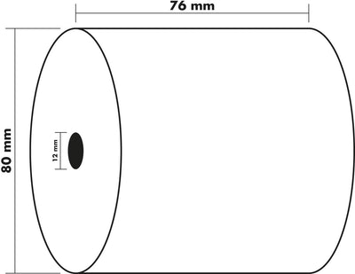 Exacompta 7680120V 50er Pack Kassenrollen, 1-lagig Offset(holzfrei) standard, Breite: 76mm, Länge 54