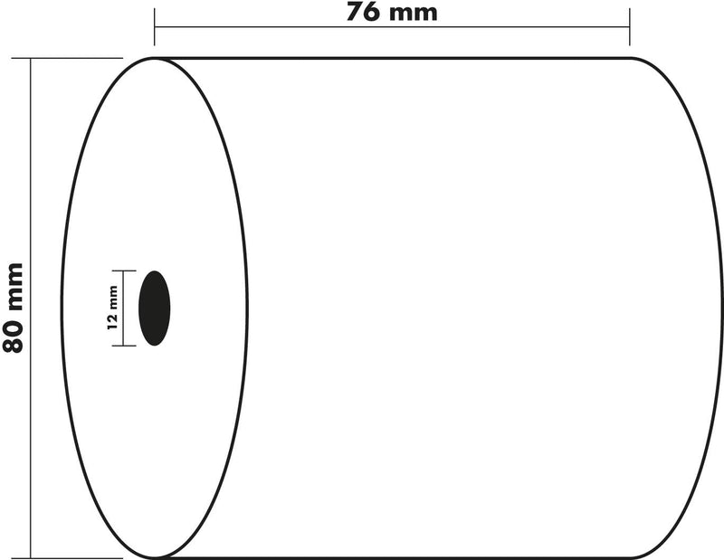 Exacompta 7680120V 50er Pack Kassenrollen, 1-lagig Offset(holzfrei) standard, Breite: 76mm, Länge 54