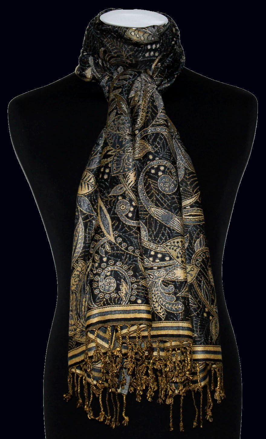 Lorenzo Cana Marken Damenpashmina Schal Schaltuch Stola Umschlagtuch Naturfaser opulentes Muster in