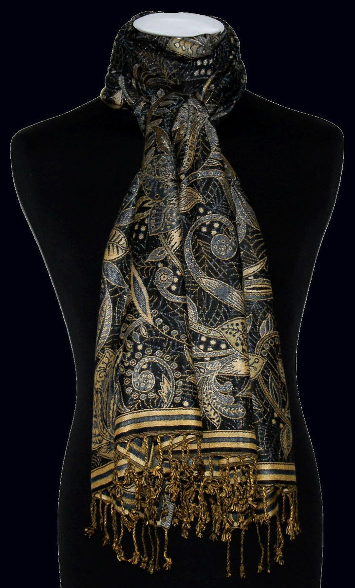 Lorenzo Cana Marken Damenpashmina Schal Schaltuch Stola Umschlagtuch Naturfaser opulentes Muster in