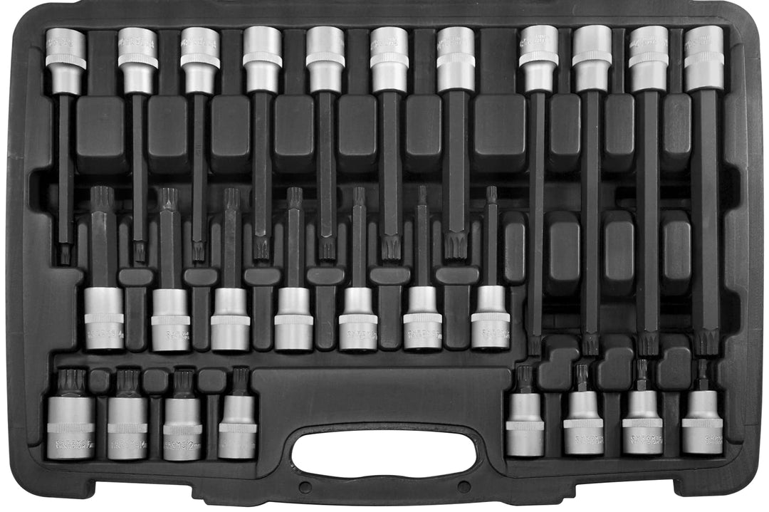 SW-Stahl 04424L Schraubendreheinsätze 1/2" Innenvielzahn M5-M16, 26-teilig l Stecknuss Schlüssel Set
