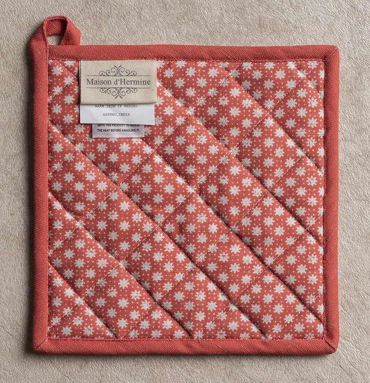 Maison d'Hermine Topflappen-Set, 100% Baumwolle, hitzebeständig, 20 cm x 20 cm, mit Schlaufe zum Gri
