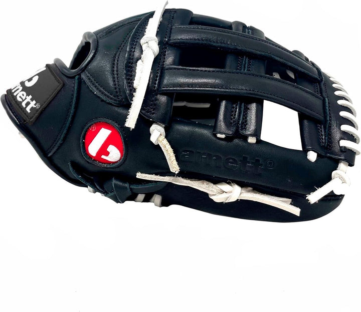 BARNETT GL-127 Baseball Handschuh, Echtleder, Wettkampf, Outfield & Softball 12,7", schwarz Rechte H