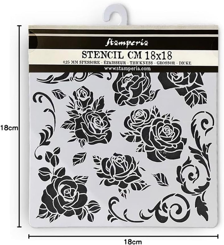 Stamperia - Thick Stencils for Scrapbooking, Albums, Card Making, Bullet Journalling and More, Rose