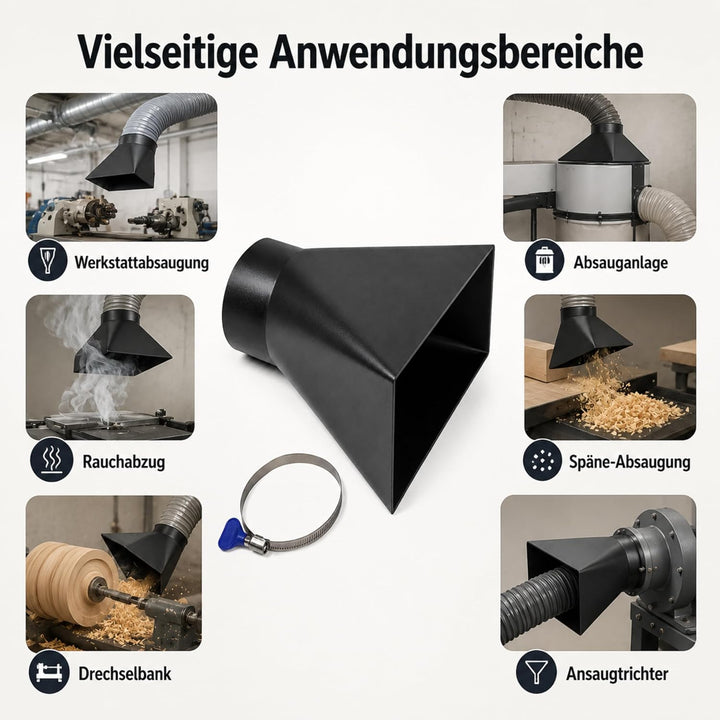 Absaugtrichter – Absaugtrichter, Absaugung für Werkstatt, Absauganlage, Absaugtrichter 100mm, Absaug