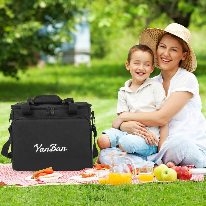 WuYan 30 l grosse Kühltasche, isolierte Lunchpaket-Picknicktasche für Familien-Picknick im Freien, G