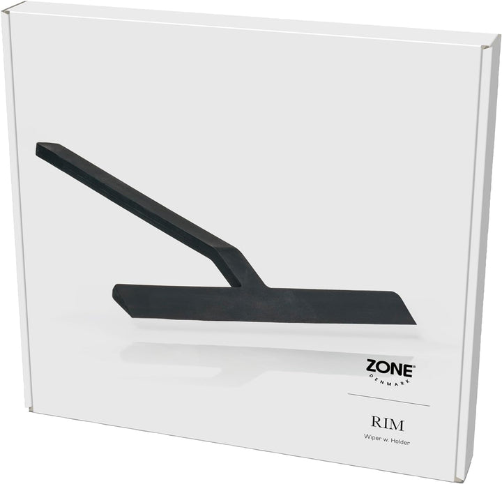 Zone Denmark Rim Duschabzieher mit Halter, 23 x 22 cm, Schwarz 22 x 23 cm Schwarz, 22 x 23 cm Schwar