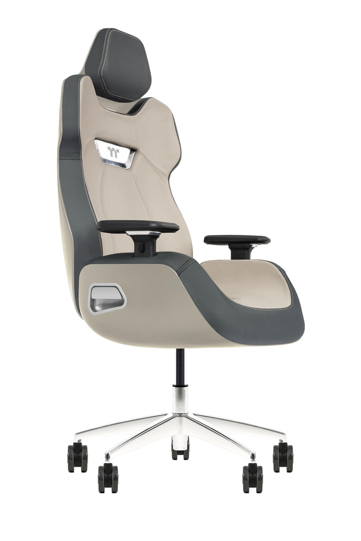 Thermaltake Argent E700 | Premium Gaming Chair | Glacier White & Slate Gray Crayon | Echtleder, Glac