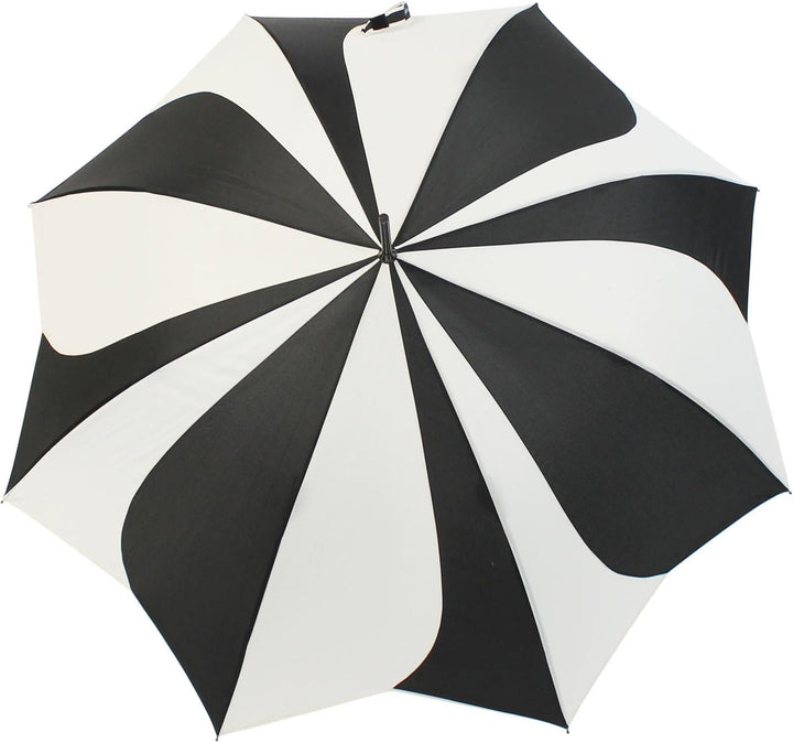 Pierre Cardin Stockschirm Damen gross stabil mit Automatik - Sunflower - schwarz-weiss, Schwarz-weis
