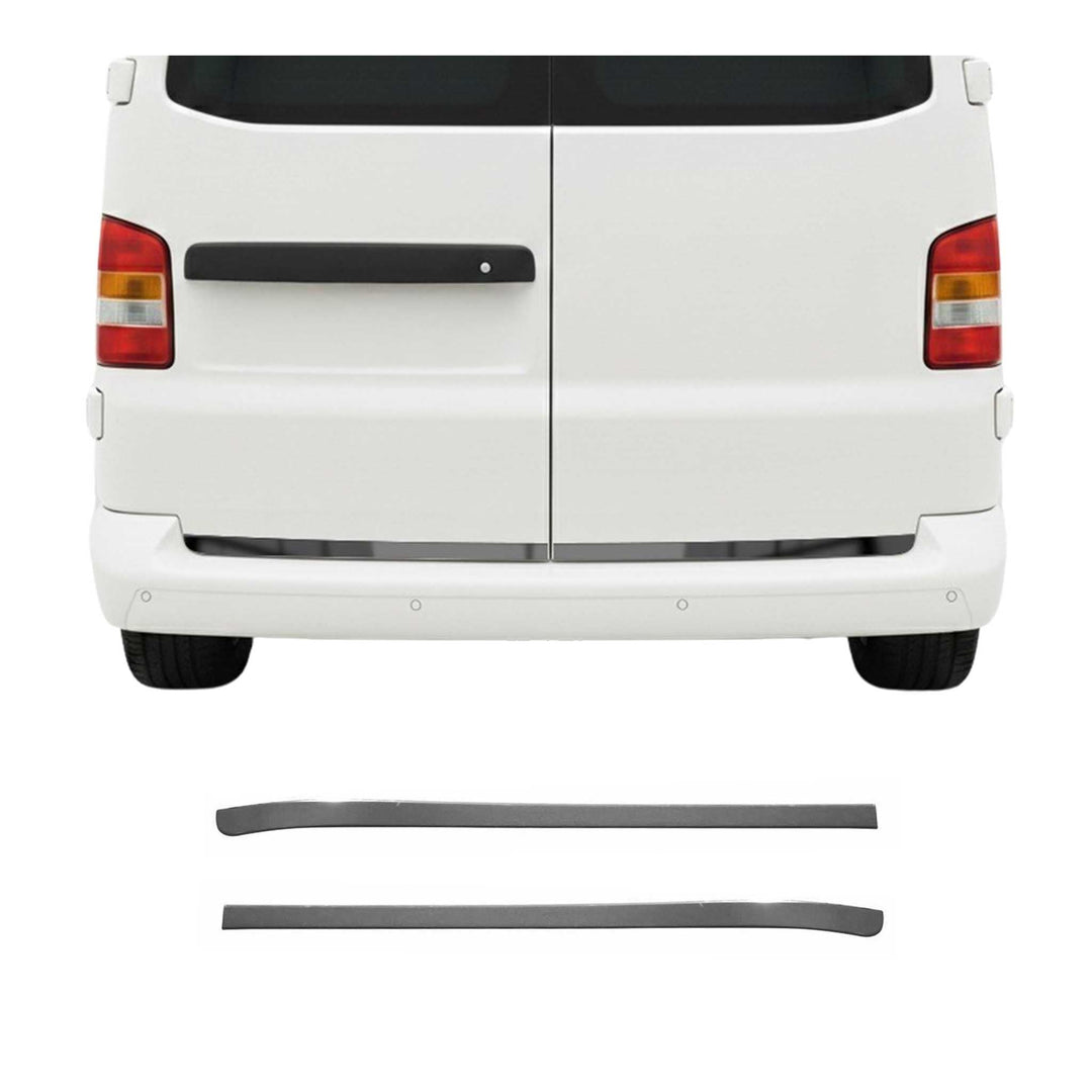 OMAC Kofferraumleiste Heckleiste kompatibel mit VW T5 2003-2015 Doppelheck Edelstahl Dunkel 2tlg T5