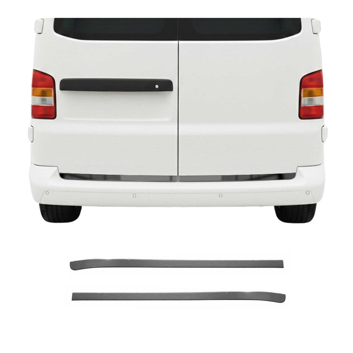 OMAC Kofferraumleiste Heckleiste kompatibel mit VW T5 2003-2015 Doppelheck Edelstahl Dunkel 2tlg T5