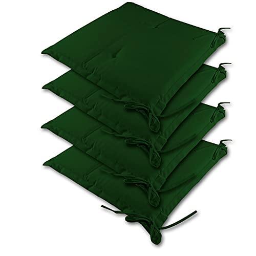 DETEX® Sitzkissen Stuhl 4er Set Wasserabweisend 45x40cm Befestigungsriemen Waschbar Reissfest Stuhlk
