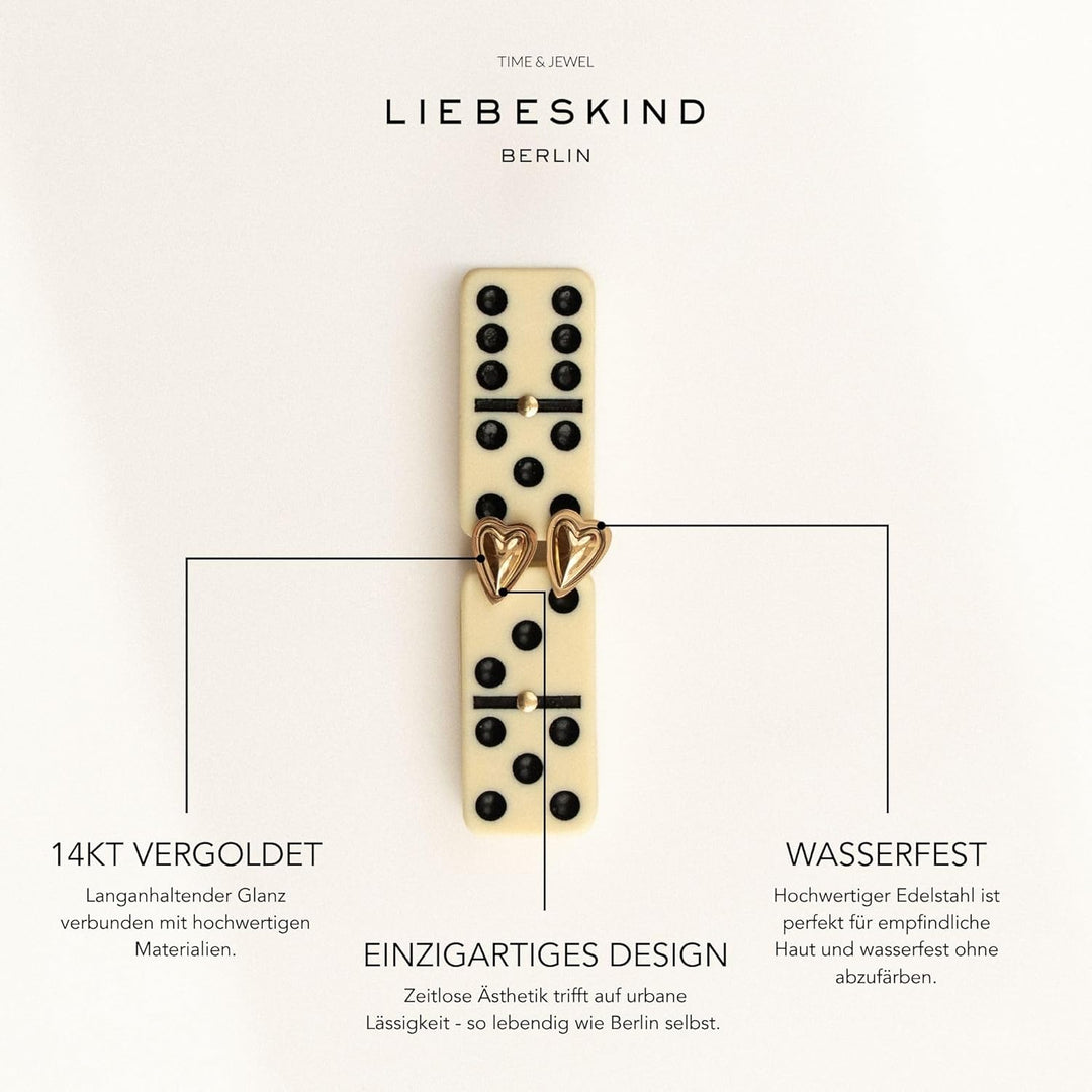 LIEBESKIND Damen-Ohrstecker Edelstahl, gold