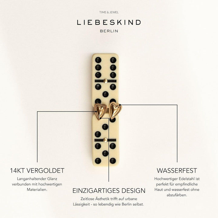 LIEBESKIND Damen-Ohrstecker Edelstahl, gold