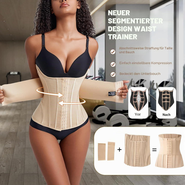 Korsett Damen Bauchweg Doppelte Verschlüsse, Waist Trainer Doppellagiges Verschlusssystem Bauchweggü