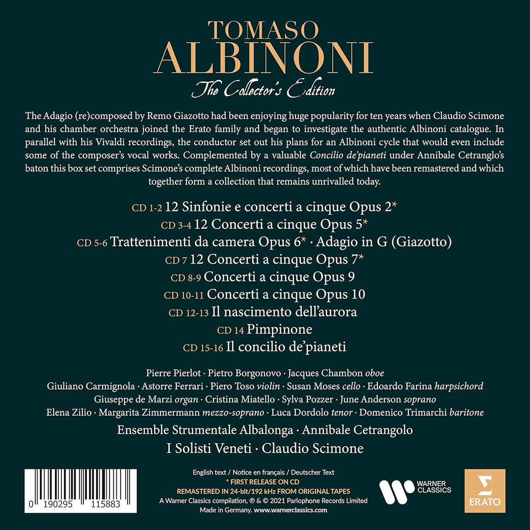 Albinoni: the Collector's Edition, Audio-CD