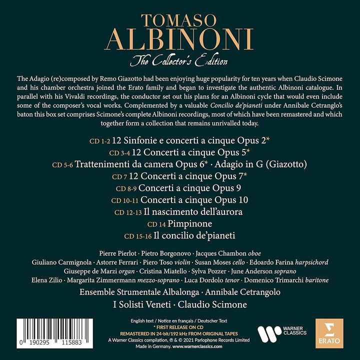 Albinoni: the Collector's Edition, Audio-CD