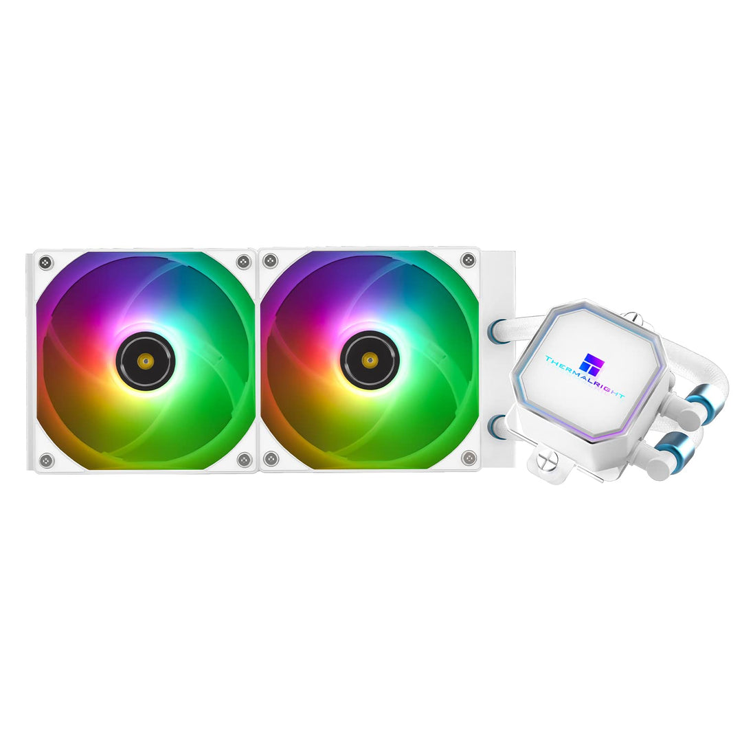 Thermalright FP240 White ARGB Flüssigkeit CPU Wasserkühler mit 120mm ARGB PWM Lüfter, 240 Weiss Cold
