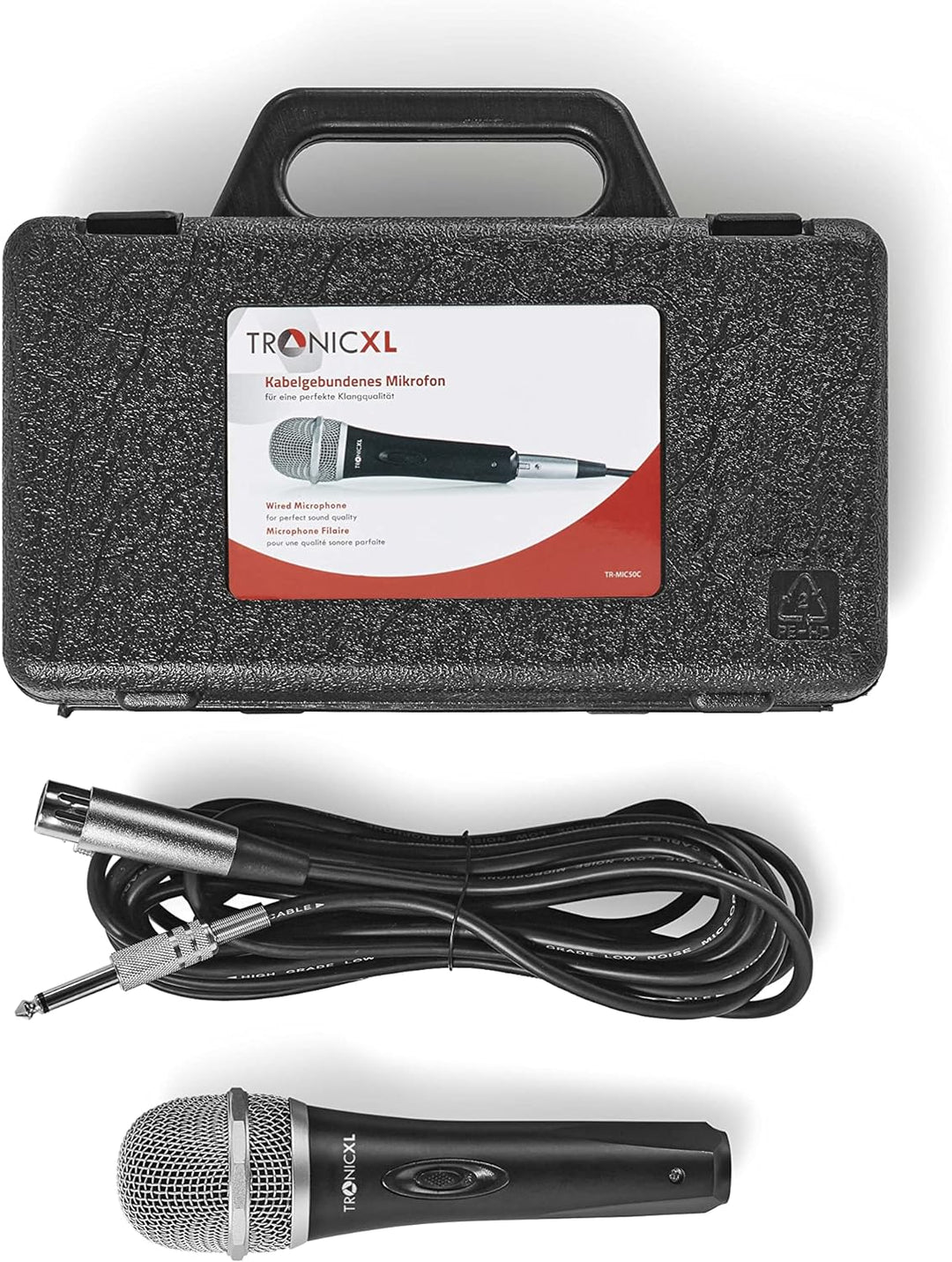 TronicXL Mikrofon dynamisch + Koffer + Kabel + Adapter XLR Klinke 6,35mm 3,5mm Universal Handmikrofo