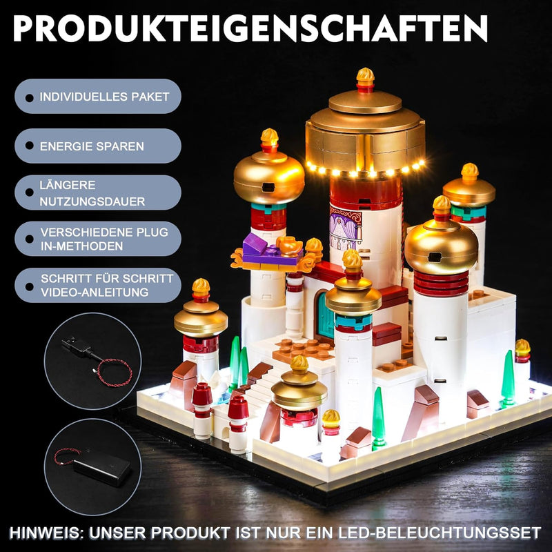 Led Licht Set für Lego Mini Disney Palace of Agrabah (Kein Lego), Dekorationsbeleuchtungsset für Leg