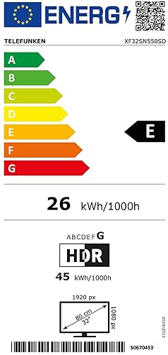 TELEFUNKEN XF32SN550SD 32 Zoll Fernseher/Smart TV (Full HD, HDR, Triple-Tuner, DVD-Player) - Inkl. 6