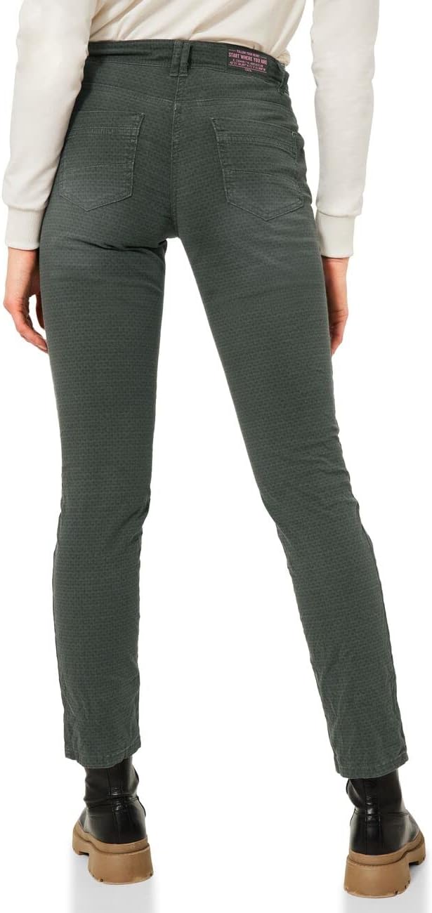 Cecil Damen Baumwollhose Loose B376161 25 Deep Pine Green, 25 Deep Pine Green
