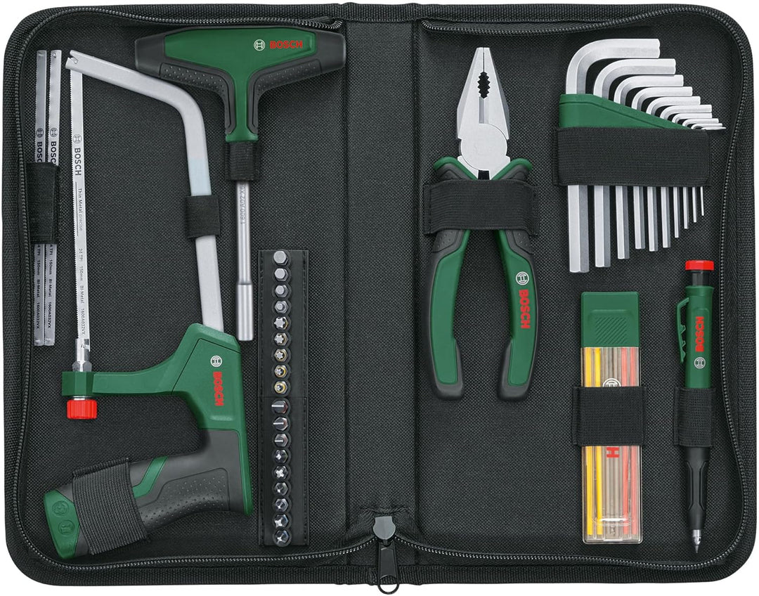 Bosch 41-tlg. Adventskalender 2025 (Set mit Bügelsäge, Bit-Schraubendreher mit T-Griff, Schraubendre