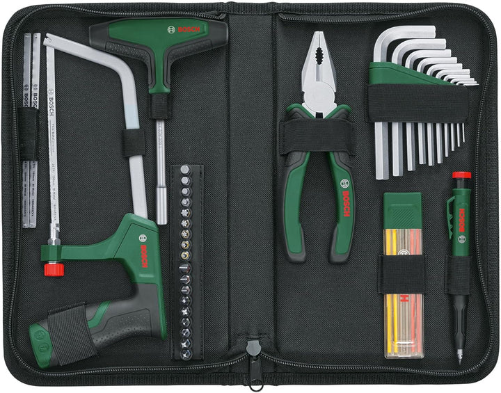 Bosch 41-tlg. Adventskalender 2025 (Set mit Bügelsäge, Bit-Schraubendreher mit T-Griff, Schraubendre